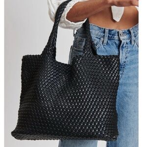 Moda Luxe Black Woven Solana Tote